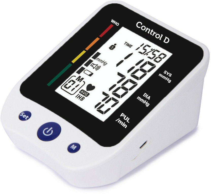 Control D Premium USB BP Monitor BP Machine Blood Pressure Monitor Machine Automatic Digital Electronic Blood Pressure Monitor Bp Monitor(White, Black)