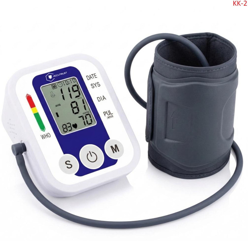 Accutrust Automatic Digital Blood Pressure Monitor Machine for Upper Arm with Large LCD Display, Heartbeat Detection & Memory Function Bp Monitor(Blue)