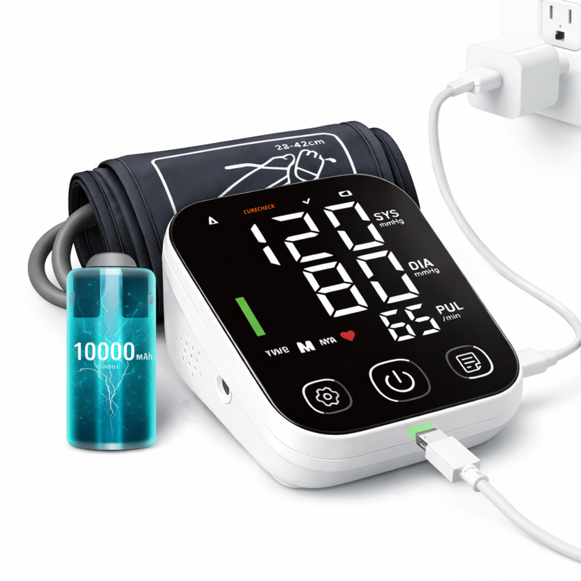 curecheck Rechargeable Talking Fully automatic Bp Monitor(Black)