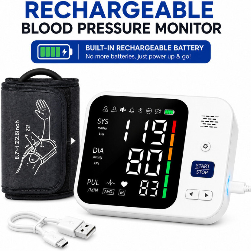 kiaan kiaan enterprises [RECHARGEABLE] Digital BP Monitor with Large Display for Home use | Voice Broadcast {No need to Install Batteries} Bp Monitor(White) - Flipkart Deal
