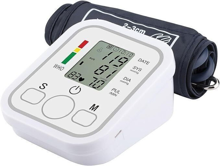 HEALBIRD Digital Blood Pressure Monitor with 4X AAA Battery, Large Cuff Digital Upper Arm BP Machine | Hypertension Machine with Voice Broadcast Bp Monitor(White)