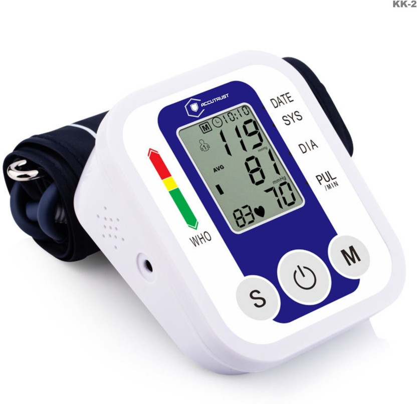 Accutrust KK-2 Upper Arm BP Monitor – Voice, Memory, WHO Indicator, USB Support Bp Monitor(Blue, White)
