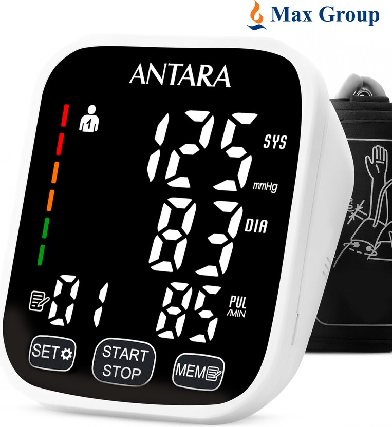 AGEasy Automatic Digital Blood Pressure Machine 5V USB Type C / Battery powered , One touch Bp Monitor(White and Black)