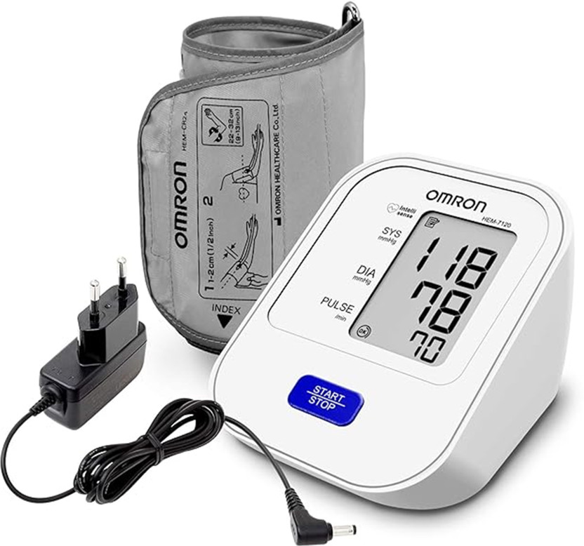 OMRON HEM-7120 Digital Blood Pressure Monitor with Intellisense Technology and OMRON HHP-BH01 Bp Monitor Adapter Bp Monitor(White,Black)