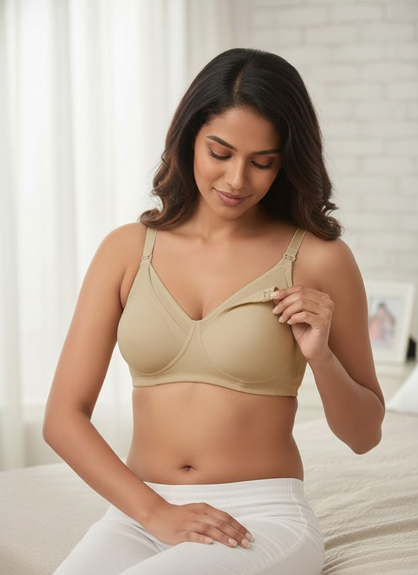Vanila Women Feeding Maternity/Nursing Non Padded Beige Bra (Size 40, Pack of 1) Women Maternity/Nursing Non Padded Bra(Beige)