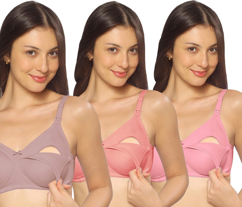 MomToBe Nursing/Feeding Bra Women Maternity/Nursing Non Padded Bra(Multicolor)