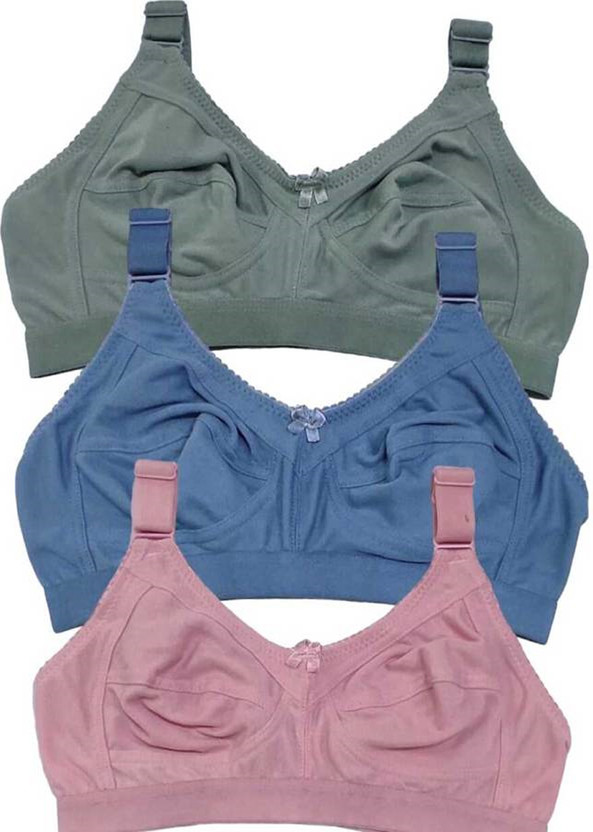 Tace Women T-Shirt Non Padded Bra(Pink, Light Blue, Light Green)