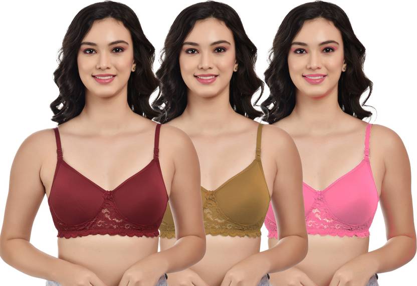 BOOMSHY Women Paded Bra Combo Pack of 3 (Multicolor) Women Full