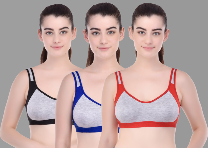 Yana Women Sports Non Padded Bra(Multicolor)