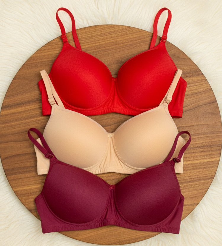 Anamta Pack of 3 Lightly padded bra Women Push-up Lightly Padded Bra(Multicolor)