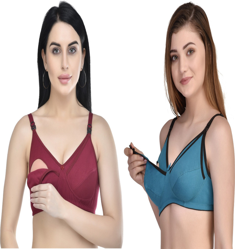 AVLVI CARE Women Maternity/Nursing Lightly Padded Bra(Multicolor)