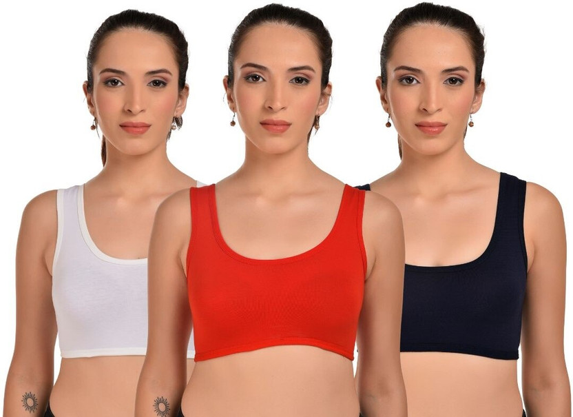 Forencia AIR BRA Women Sports Non Padded Bra(Red, Black, White)