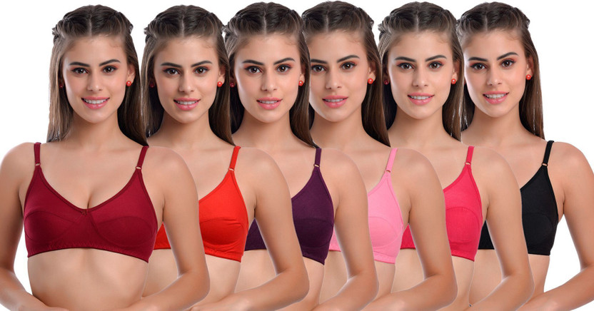 Lady Soft Lady Soft Non Padded Non-wired Every Day Bra Women T-Shirt Non Padded Bra(Multicolor)