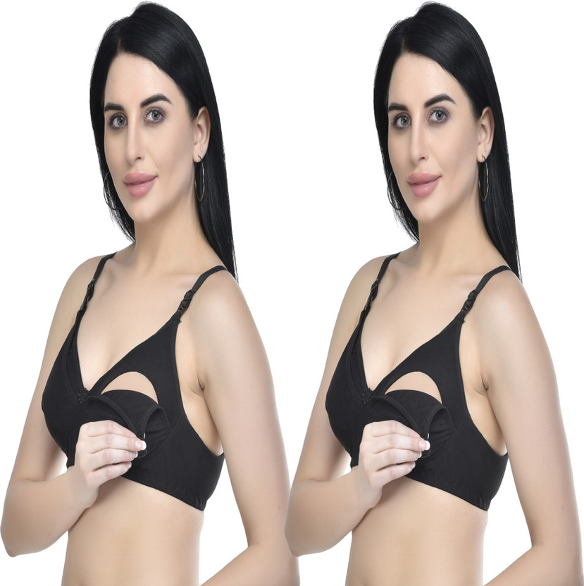 AVLVI CARE Women Maternity/Nursing Lightly Padded Bra(Black)
