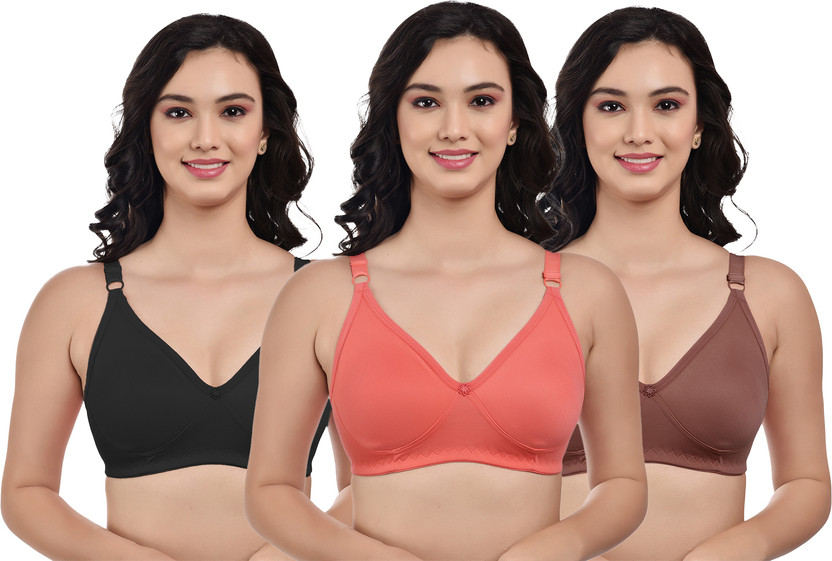 BOOMSHY Women Non Paded Bra Combo Pack of 3 (Multicolor) Women Everyday Non Padded Bra(Multicolor)