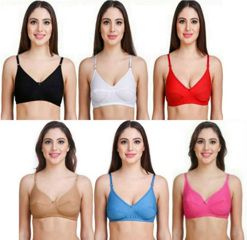 j.MOMANI Bra Combo Pack/Bra Combo set 6 Cotton Women Everyday Non