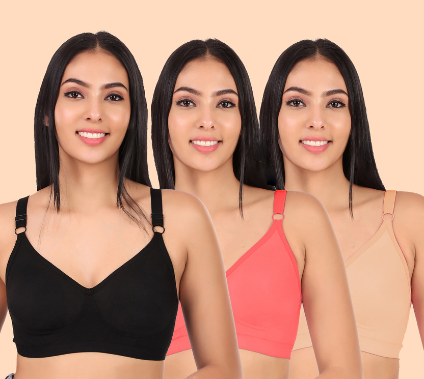 Clothonics Women Full Coverage Non Padded Bra(Multicolor)