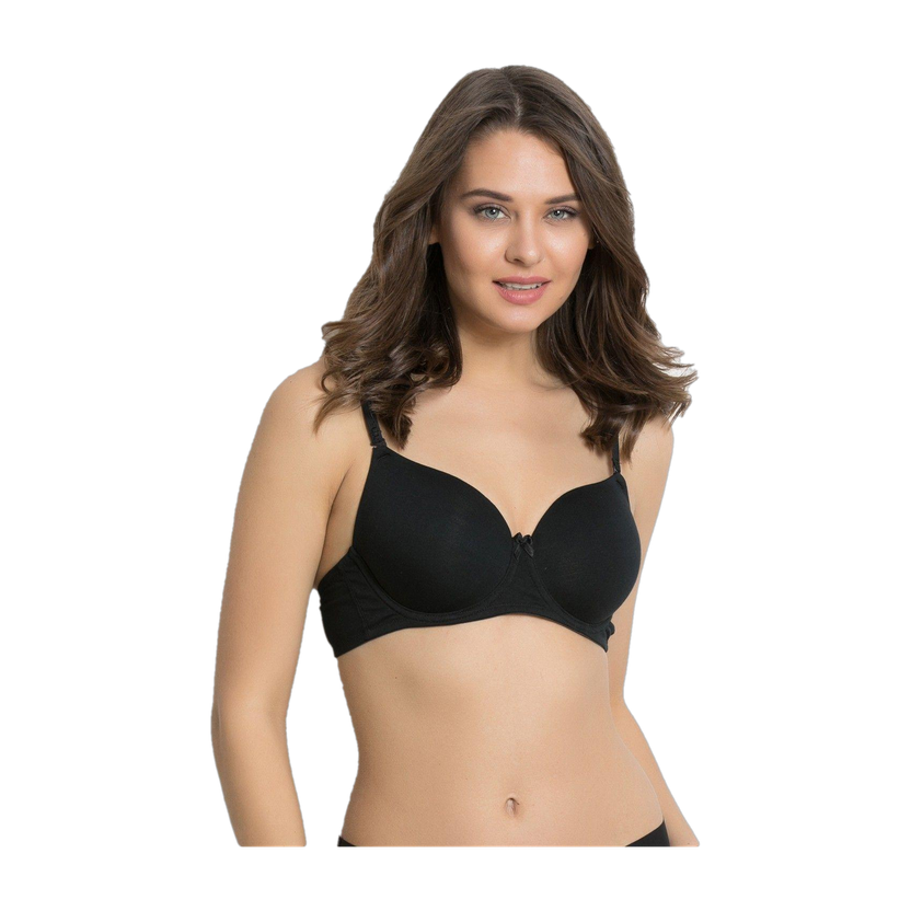 ZIVAME Pro Women T-Shirt Lightly Padded Bra(Black)