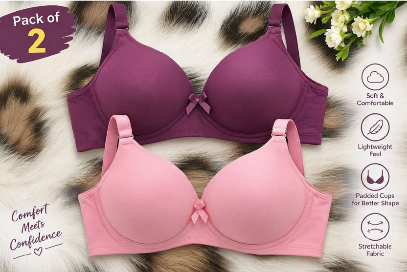 CILCK CILCK AND BUY PADDED BRA Women Everyday Lightly Padded Bra(Multicolor) - Flipkart Deal