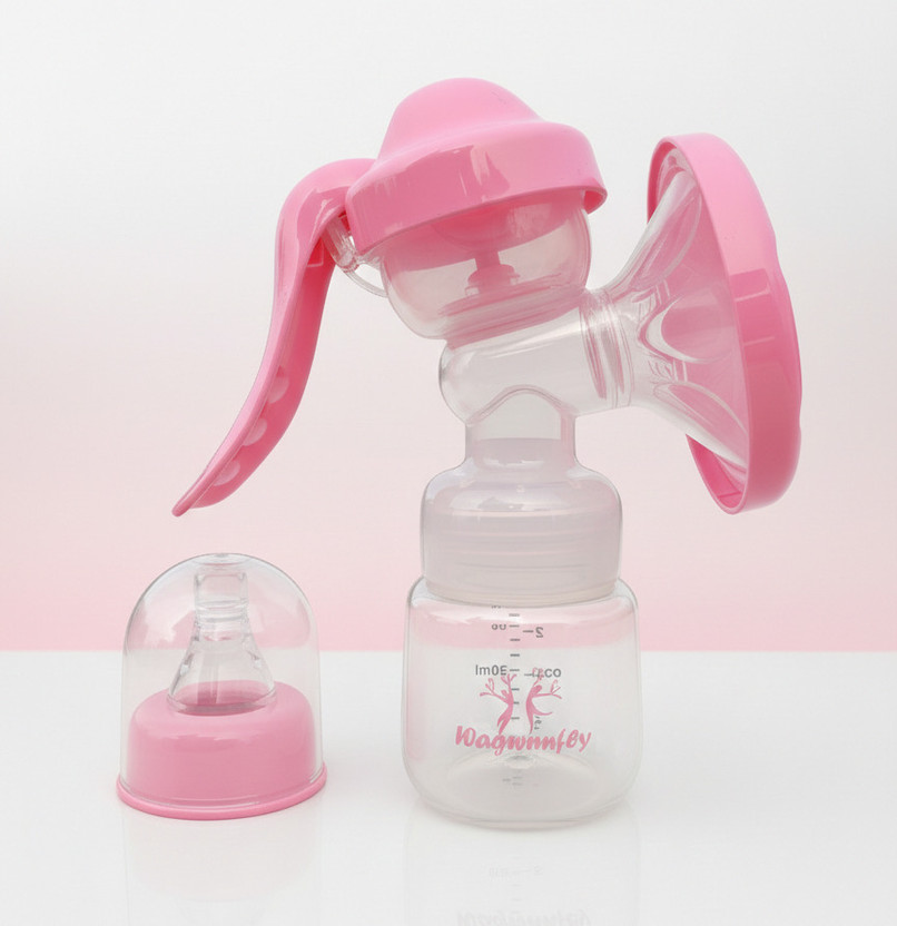 Wagwanfly Portable Manual Breast Pump with Feeding Nipple | BPA-Free for Feeding Mothers  - Manual(Pink)