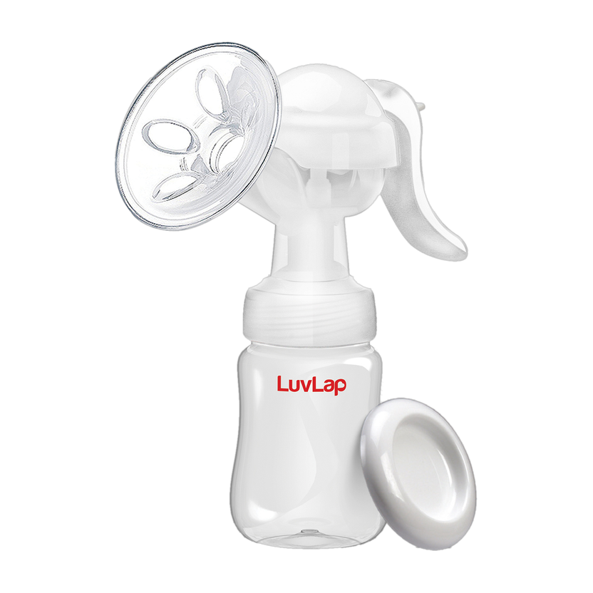 LuvLap Manual Breast Pump, 3 Level Suction Adjustment, 2pcs pads free  - Manual(White)