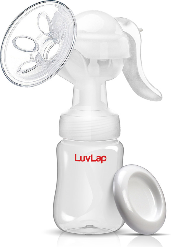 LuvLap Manual Breast Pump, 3 Level Suction Adjustment, 2pcs pads free  - Manual(White)