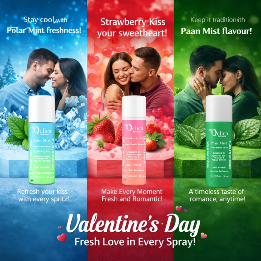 Qelica Fresh Breath Valentine Mouth Spray | Small Romantic Gift Spray(30 g)