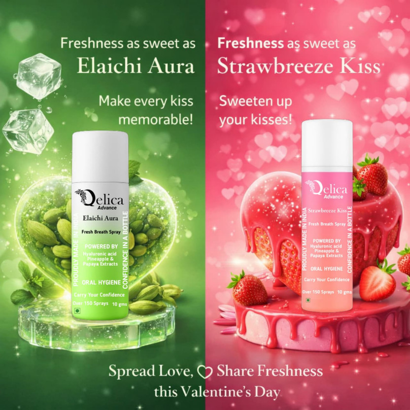 Qelica Romantic Valentine Breath Freshener Spray | Pocket Size Mint Spray(20 g)