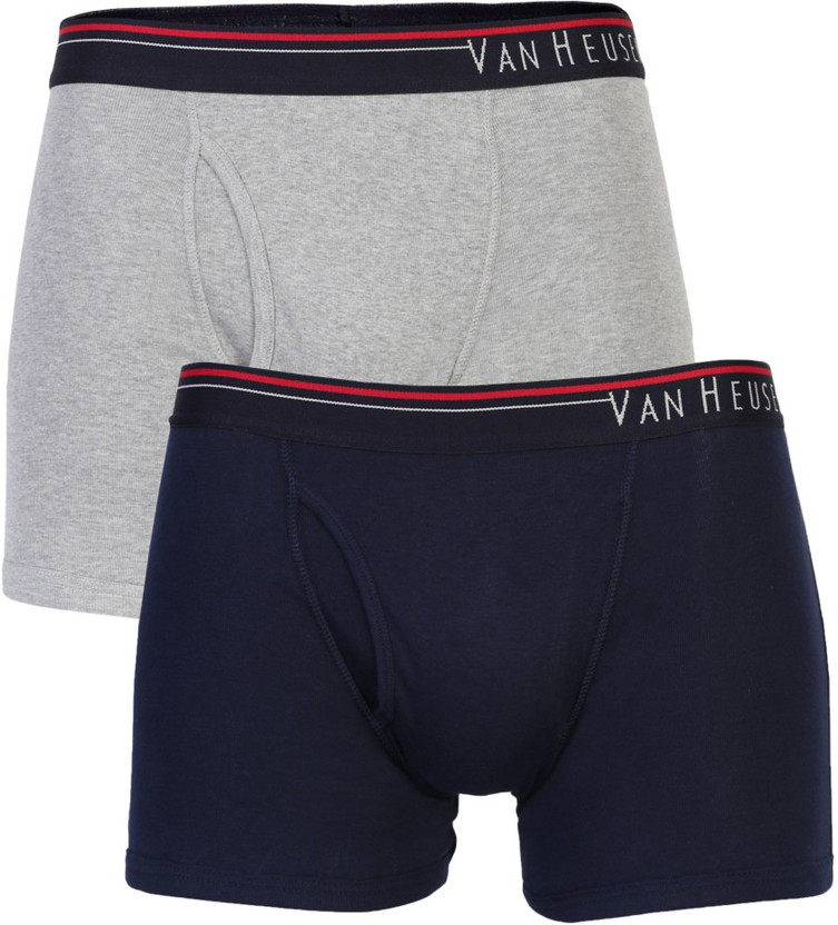 VAN HEUSEN Men Men Navy Pack of 2 Solid Antibacterial Colour Fresh Boxer Briefs Brief