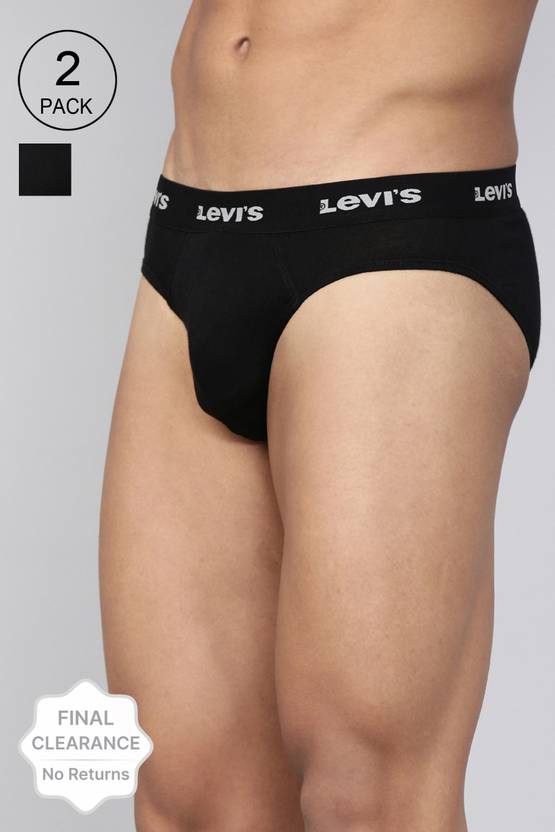 LEVI’S Pack of 2 Contoured Double Pouch, Tag Free Comfort & Smartskin Technology Style# 009 Neo Solid Men Brief