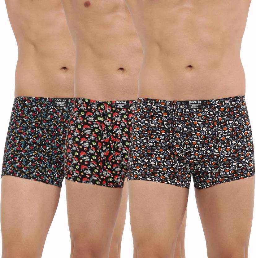 Dollar Bigboss Pack of 3 Soft Combed Cotton Printed Men Trunk
