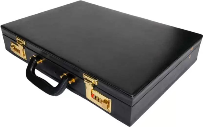 tosim PU Leatherette Unisex Classic Medium Briefcase - For Men & Women(Black)
