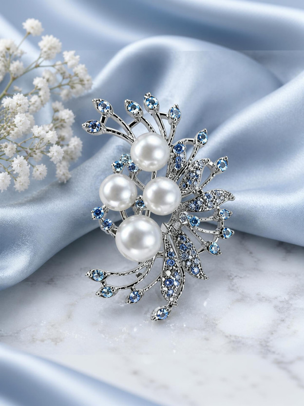 SYGA SYGA Brooch Pin Fashion Crystal Rhinestone Jewellery for Bridal Women Girl-S22 Brooch(Silver) - Flipkart Deal