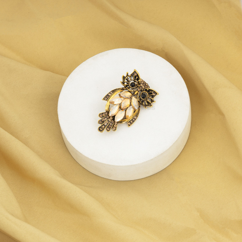 To The Nines Metal Owl Lapel Pin/Brooch for Men Brooch(Gold)