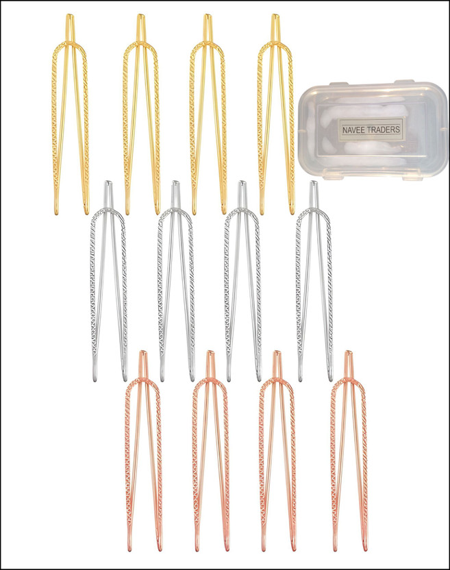 melody melody creations 9 X shape pins in 3 colours 12 large size Total 21 item Brooch(Gold, Silver, White) - Flipkart Deal