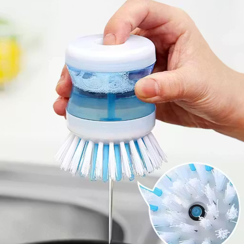 AARADHYAM AARADHYAM Self-Dispensing Plastic Dish and Washbasin Cleaning Brush Liquid Soap Dispenser Plastic Dry Brush(Multicolor) - Flipkart Deal