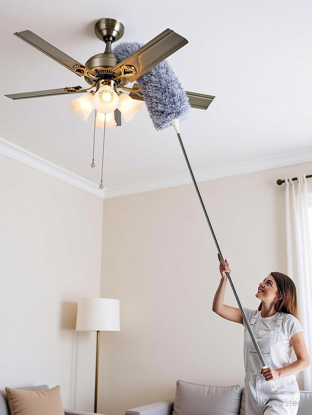 HEZKRT HEZKRT ® Flexible and extendable Duster for Cleaning Ceiling Roof, Blinds 100 Inches Microfibre Wet and Dry Broom(Multicolor) - Flipkart Deal