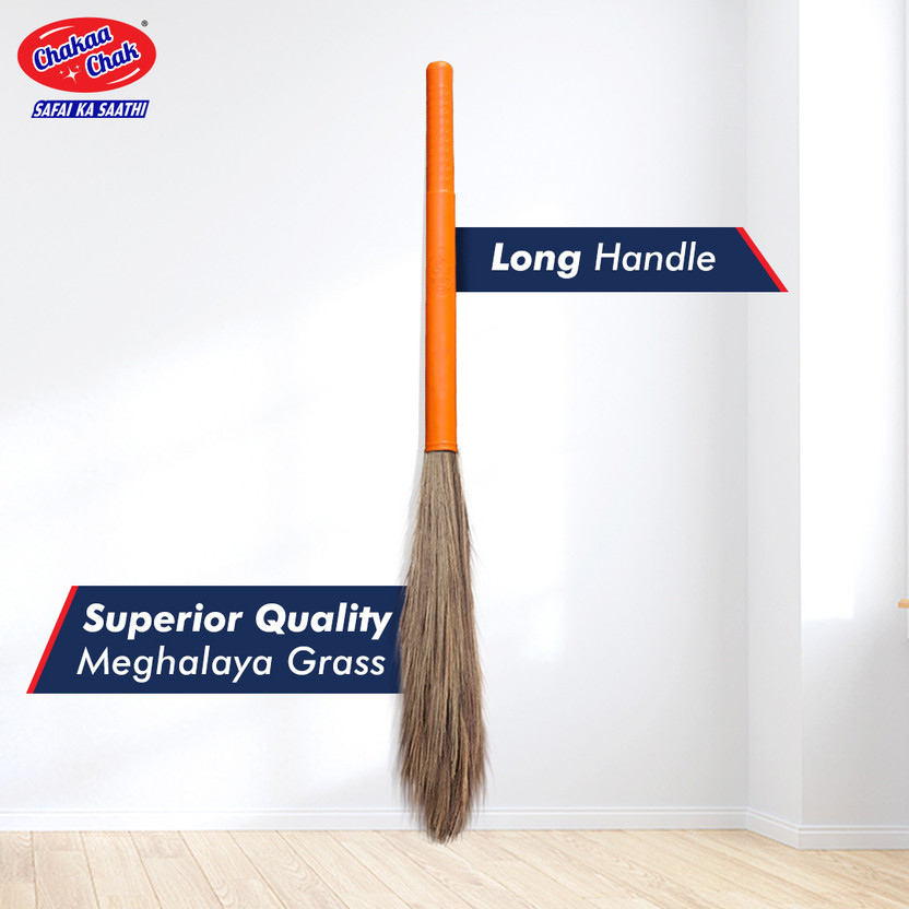 Chakaachak Shakti Grass Broom for Floor Cleaning with Meghalaya Grass Grass Dry Broom(Grey)