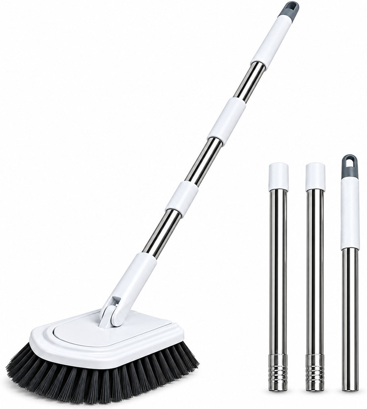 JHWOQU JHWOQU 3 In 1 Bathroom Cleaning Brush Long Handle | Heavy Duty Floor Scrub Brush(White) - Flipkart Deal