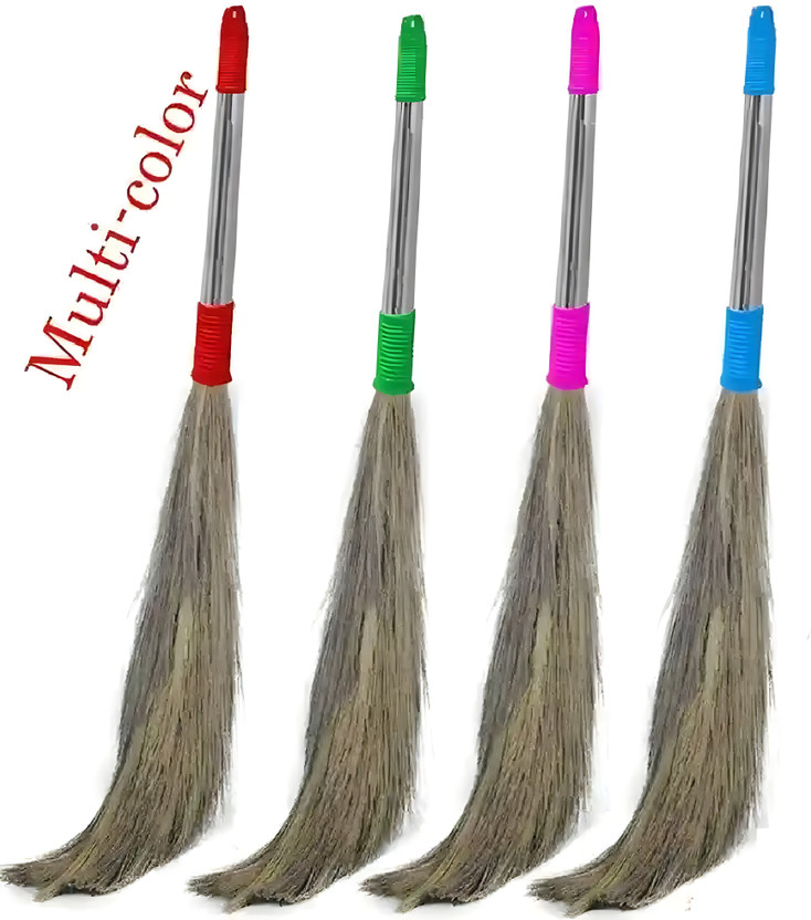 Debankan's Natural DF Branded 100% natural Heavy Plastic Pipe/Handle Broom Stick For Floor Cleaning Grass Dry Broom(Multicolor, 4 Units)