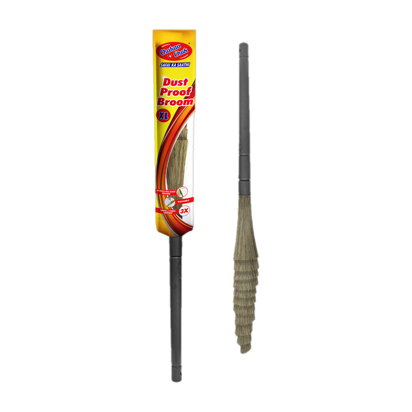 Chakaachak No Dust XL for Floor & Home Cleaning, Made of Washable Fibers Fiber, Plastic Wet and Dry Broom(Multicolor)