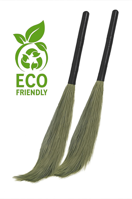 Debankan's Natural DF Heavy Plastic Pipe/Handle Broom Stick For Floor Cleaning Grass Dry Broom Grass Dry Broom(Multicolor, 2 Units)
