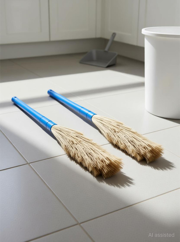 Creazione Creazione Production Non Dust Broom Pack of 2 Plastic Wet and Dry Broom(Multicolor, 2 Units) - Flipkart Deal
