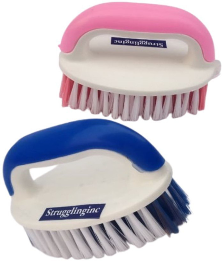 STRUGGLINGINC Cloth Washing Soft Bristles Brush for Cleaning Clothes Multicolor (Pack of 2 Plastic Wet and Dry Brush(Multicolor, 2 Units)