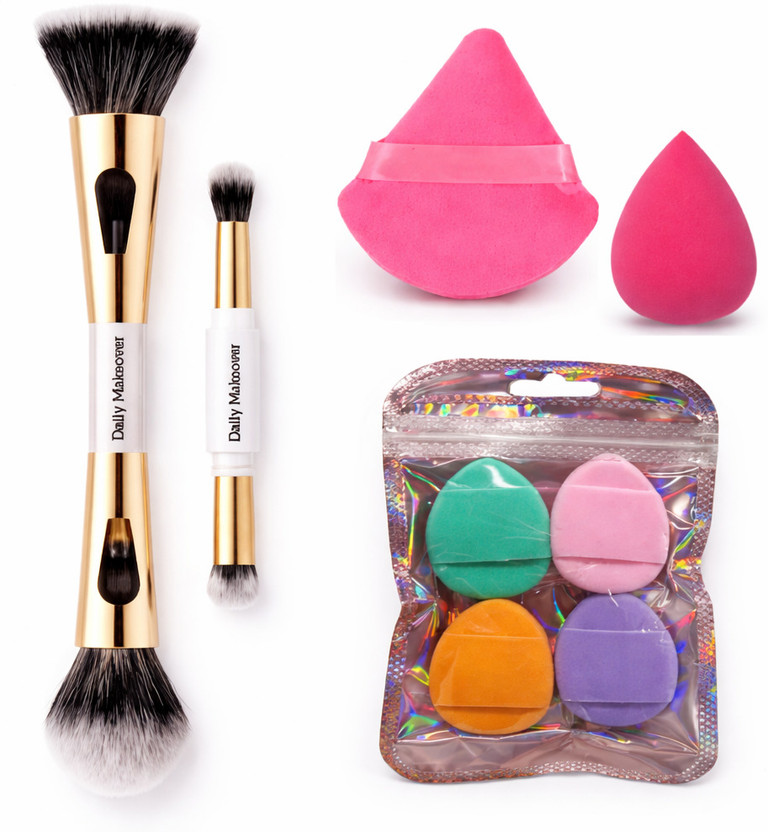 FIDAH Complete Makeup Brush & Beauty Blender Combo Set |(Pack of 7)