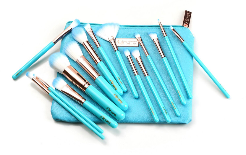 MINARA Makeup Brush Applicator Set of 15 with Premium Leather Pouch(Pack of 15)
