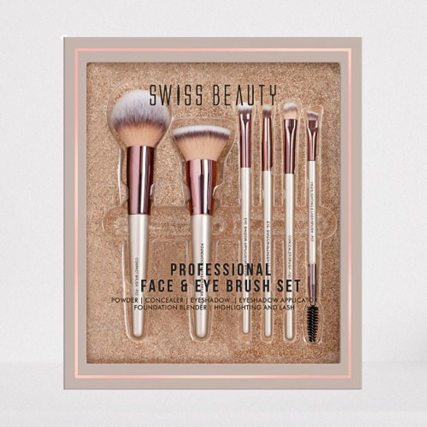 SWISS SWISS BEAUTY Professional Makeup Brush Set | 6 Pcs | Synthetic Bristles | Face Eye(Pack of 6) - Flipkart Deal