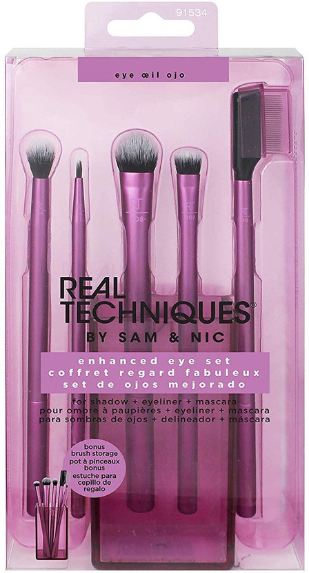Real Techniques Makeup Brush Set with Eyeshadow Brush, Eyeliner Brush and Lash Separator Tool(Pack of 5)