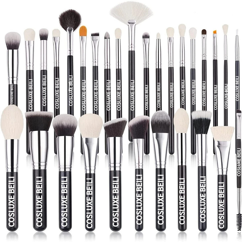 COSLUXE BEILI BEILI 30Pcs Professional Makeup Brushes,Natural Goat Hair Premium Synthetic Set(Pack of 30)