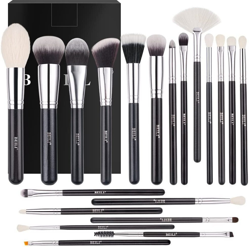 Beili Professional Makeup Brush Set Natural Goat Hair Premium Synthetic Cosmetic Brush(Pack of 20)